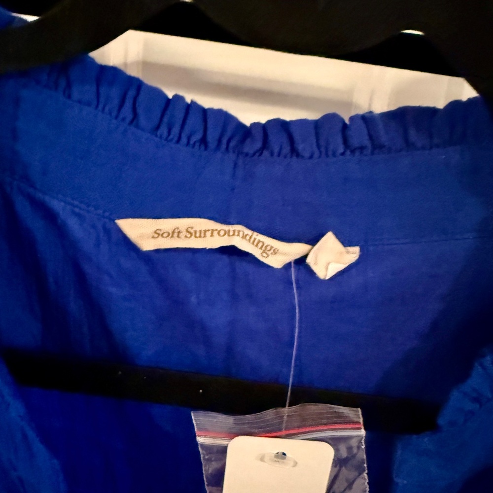 Soft Surroundings blue gauze cotton dress 1x NWT - Picture 3 of 6
